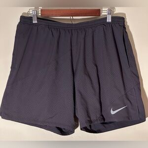 Men's Black Nike Running Shorts - Size Lg w/ Built In Shorts - 6” Inseam